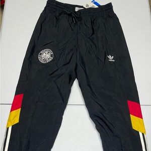 Adidas: Germany National Soccer Team Black Windbreaker Track Pants (S/Small)